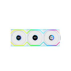 Lian Li ventilator 120mm UNI FAN SL LCD Wireless 120, ARGB, PWM, 3-Pack+Controller, White, 12SLLCD1W3W