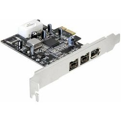 Kontroler Delock FireWire 1394,  2x FireWire 800/1x FireWire 400, PCIe x1, 89153