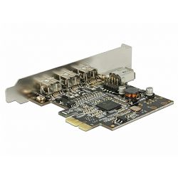 Kontroler Delock FireWire, FireWire 800, 3x ext, 1xint, PCI-e card, 89864