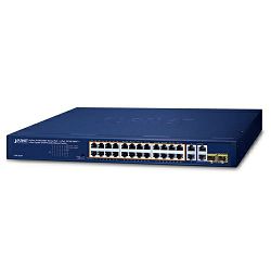 Planet Switch GSW-2824P 24-Port 10/100/1000T 802.3at PoE + 2-Port 10/100/1000T + 2-Port Gigabit TP/SFP Combo Ethernet Switch