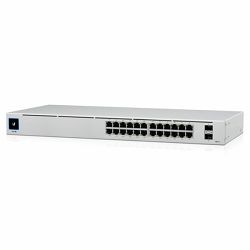 Ubiquiti UniFi Switch USW-24-POE, 24-Port Fully Managed Gigabit Switch,  24x 1GbE (16x PoE+)95W +2xSF, UBQ-USW-24-POE