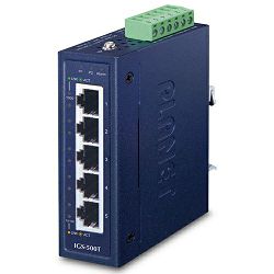 Planet Switch IGS-500T 5-Port 10/100/1000T Compact Gigabit Ethernet Switch, Industrial