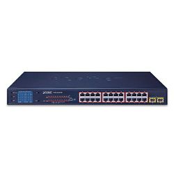 Planet Switch GSW-2620VHP 24-Port 10/100/1000T 802.3at PoE + 2-Port 10/100/1000T Desktop Switch