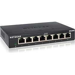 Netgear GS308-300PES, 8 Port Gigabit Ethernet Switch Unmanaged