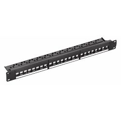 NaviaTec PNL1U-373B, 19" 1U Blank 24 open slot Patch Panel cat6