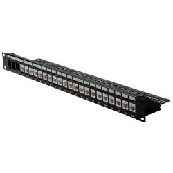 Roline 24-portni Patch Panel (prazni) 19" Keystone UTP Cat.5e/6/Class E, crni, 26.11.0357