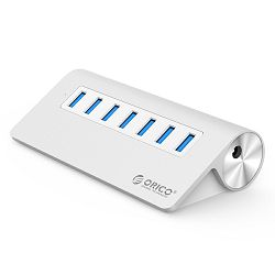 Orico 7-portni USB3.0 hub/punjač, Aluminium, vanjsko napajanje, srebrni, M3H7-V1-EU-SV, 45834