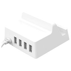 Orico 4-portni USB punjač sa držačem za smartphone, bijeli, CHK-4U, 37157