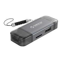 Orico čitač memorijskih kartica 6-u-1 USB3.0/USB-C/MicroUSB (TF, SD) (ORICO-3CR61-GY-BP), 55761