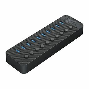 USB Hub Orico 10-port, USB-A, power adapter, CT2U3-10AB-EU-BK-BP