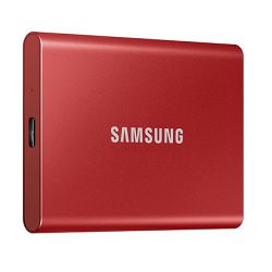 Samsung SSD 1TB 2.5" USB-C, T7 Portable, Metallic Red, MU-PC1T0R/WW