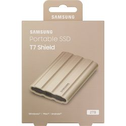 Samsung SSD 2TB 2.5" USB-C, T7 Shield, Beige, MU-PE2T0K/EU