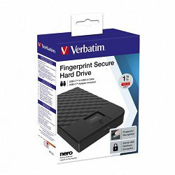 Verbatim 1TB 2.5" USB 3.1, Fingerprint secure, AES 256-bit hardware enkripcija, V053650