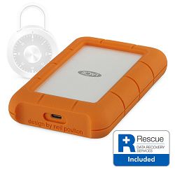 LaCie 2TB 2.5" USB-C, Rugged, Secure+Rescue, narančasta, STFR2000403