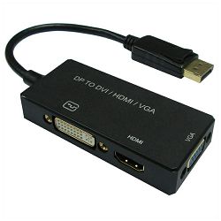 Adapter DisplayPort (M)/ VGA,DVI,HDMI (Ž), aktivni, 0.10m, Roline, 12.99.3153