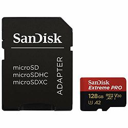 SD micro 128GB SanDisk Extreme Pro + adapter, SDSQXCY-128G-GN6MA