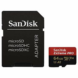 SD micro 64GB Sandisk Extreme Pro + adapter, SDSQXCY-064G-GN6MA
