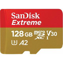 SD micro 128GB Sandisk Extreme + adapter R160/W90, SDSQXA1-128G-GN6MA