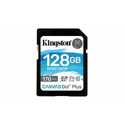 SD 128GB Kingston Canvas GO Plus, R170/W90, SDG3/128GB