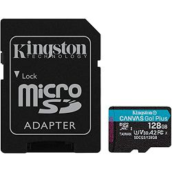 SD micro 128GB Kingston Canvas GO Plus, R170/W90, adapter, SDCG3/128GB