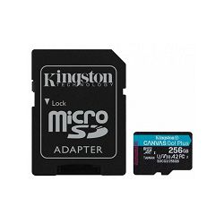 SD micro 256GB Kingston Canvas Go Plus, R170/W90, adapter, SDCG3/256GB