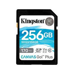 SD 256GB Kingston Canvas GO Plus, R170/W90, SDG3/256GB