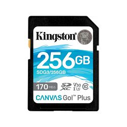 SD Kingston Canvas GO Plus 256GB, R170/W90, SDG3/256GB