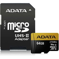 SD micro 64GB Adata Premier ONE, R290/W260, AUSDX64GUII3CL10-CA1
