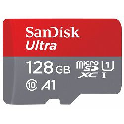 SD micro 128GB Sandisk Ultra, SD adapter, 140MB/s, SDSQUAB-128G-GN6MA