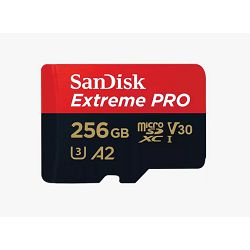 SD micro 256GB Sandisk Extreme Pro, adapter, SDSQXCD-256G-GN6MA