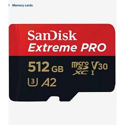 SD micro 512GB SanDisk Extreme Pro, adapter, SDSQXCD-512G-GN6MA