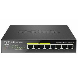 D-Link Switch DGS-1008P, 8-Port Gigabit PoE Unmanaged Desktop Switch
