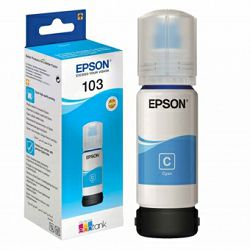 Tinta Epson 103, C13T00S24A, EcoTank Cyan ink bottle
