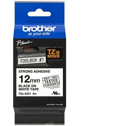 Brother TZES231 Standard adhesive black on white