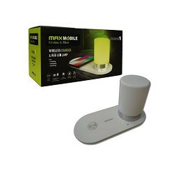 Bežični punjač Maxmobile, RGB LED SVJETILJKA, S2, QC, 10W, bijeli