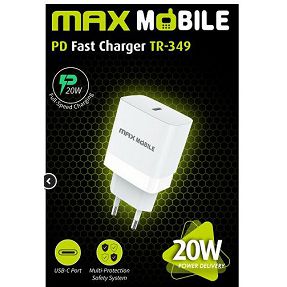 Kućni punjač Maxmobile, PD QC3.0, USB-C, TR-349, 20W
