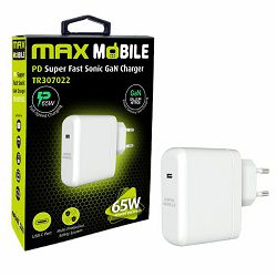 Kućni punjač Maxmobile, PD 65W, Sonic charger, USB-C, TR-307002, GaN, 65W, 3858894347834