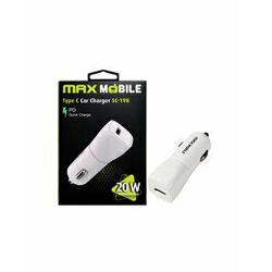 Auto adapter Maxmobile, PD QC3.0, USB-C, SC-198, 20W, Bijeli