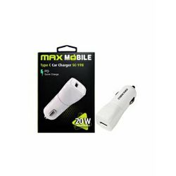 MAXMOBILE AUTO ADAPTER PD QC 3.0 TYPE-C, SC-198, 20W, Bijeli, 3858892933794