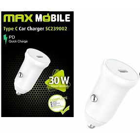 Auto adapter Maxmobile, PD QC3.0, USB-C, SC239002, 30W, bijeli