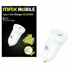 Auto adapter Maxmobile, PD QC3.0, USB-C, SC239002, 30W, bijeli
