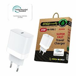 Kućni punjač Maxmobile, PD 35W, USB-C, TR-349006, GRS, ECO, bijeli