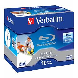 BD-R DL Verbatim 50GB 6x Wide Printable 10-pack, 43736