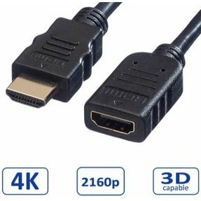 Kabel HDMI 2m produžni HDMI (M)/HDMI (Ž), Roline, 11.99.5575
