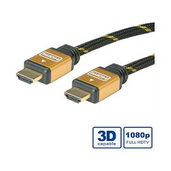 Kabel HDMI 1m, with Ethernet, Roline Gold, 11.04.5501