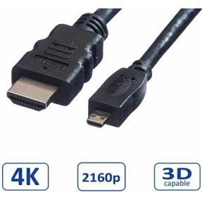 Kabel HDMI 2m, HDMI/micro HDMI, Roline, 11.99.5581