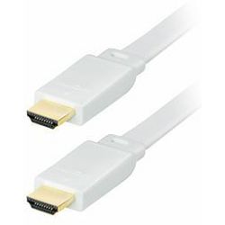 Kabel HDMI 5m, with Ethernet, 4K UHD, white, flat, TRN-C210-5FWL