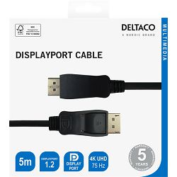 Kabel Display Port 5m, V1.2, Deltaco, DP-1050-R