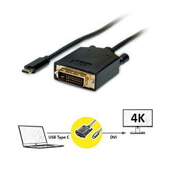 Kabel USB Type-C/DVI, 1m, Roline, 11.99.5831