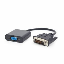 Adapter DVI-D (M)/VGA (Ž), crni, Gembird, GEM-A-DVID-VGAF-01